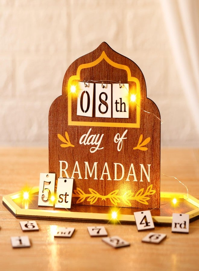 تقويم رمضان من سيلووي، تقويم خشبي للعد التنازلي، زينة منزلية، 30 يومًا حتى عيد الفطر 2025، هدية رمضانية، زينة إسلامية، ديكور رمضان والعيد - Image 1